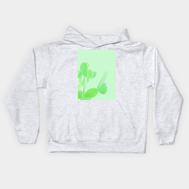 Opuntia Mint Kids Hoodie by Plantpedia